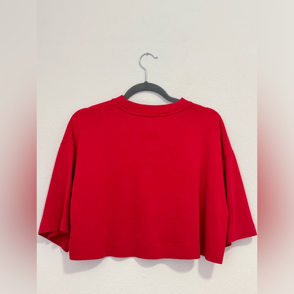 COS Red Cropped Tee - Boxy Crewneck